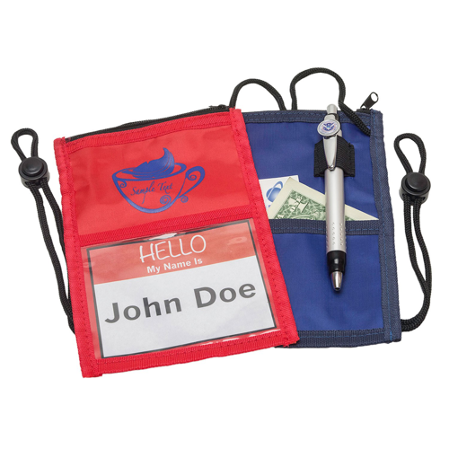 Custom Printed Neck Wallet w/ Adjustable Rope Lanyards