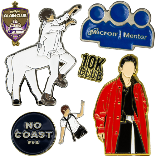 1" Soft Enamel Lapel Pin W/ Custom Print