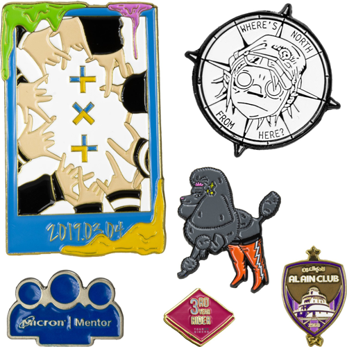 1.5" Soft Enamel Lapel Pin W/ Custom Print