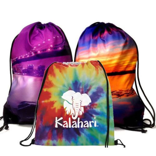 Sublimated Large 16"x 20" Cotton Drawstring Backpack