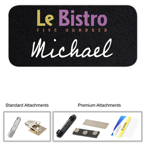 3"W x 2"H Reusable Chalkboard Badges
