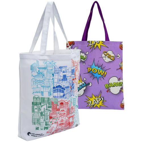 8 Oz.  14"W x 16"H Sublimated Poly Canvas Full Color Tote Bag