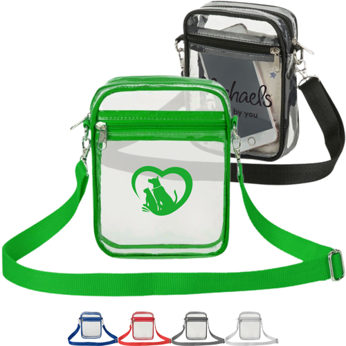 Purse Messenger Handbag Clear PVC Transparent Crossbody Stadium Bag