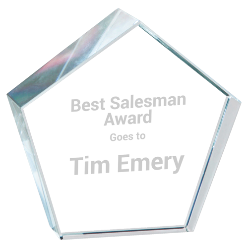 Crystal Pentagon Paperweight Award