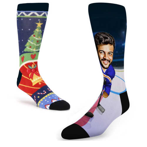 Mid Calf Crew Sock w/ Custom 360 Digital Print, 168 Needles