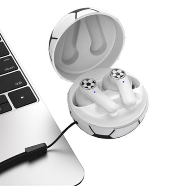 Soccer Style Wireless Earbuds w/ Custom Logo & Charging Case