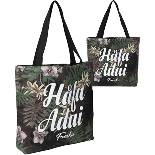 8 Oz.  14" x 16" x 4" Sublimated Poly Canvas Shopping Gusseted Tote Bag