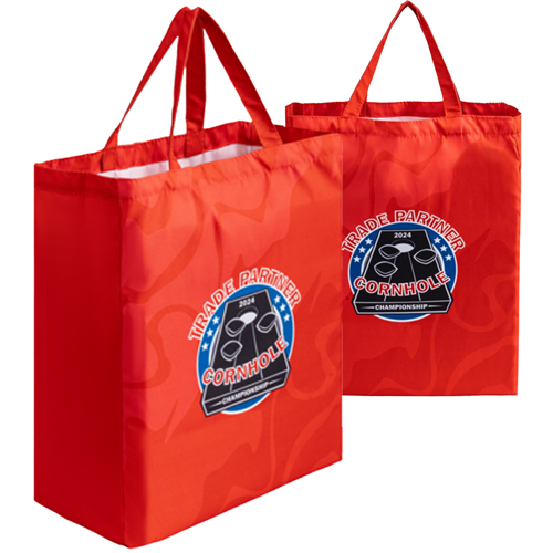 8 Oz.  14" x 18" x 6" Sublimated Poly Canvas Shopping Gusseted Tote Bag