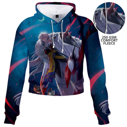 Women's 250 GSM Comfort Fleece Midriff Hoodie w/ Custom Sublimation