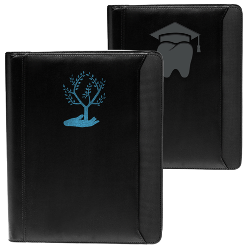 Custom Textured Accent Zippered Portfolios
