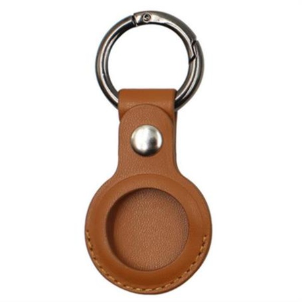Custom Leather AirTag Holder w/ Snap Botton & Keyring