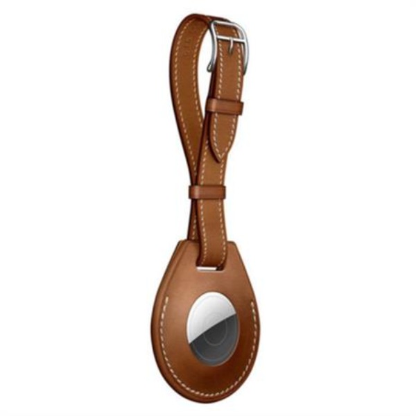 Custom Leather AirTag Holder w/ Buckle Closure & Keyring