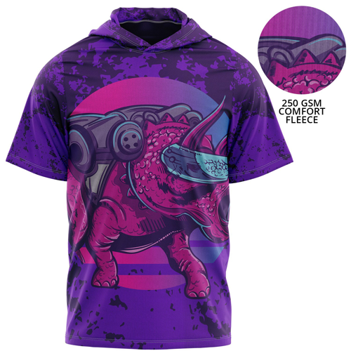 Youth 250 GSM Comfort Fleece Short Sleeve Pullover Hoodies w/ Full Color Sublimation
