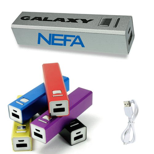 ALUMINIUM PORTABLE POWER BANKS 2200MAH W/ CUSTOM LOGO