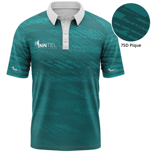 Unisex 75D Pique Full Color Sublimation Polo Shirt