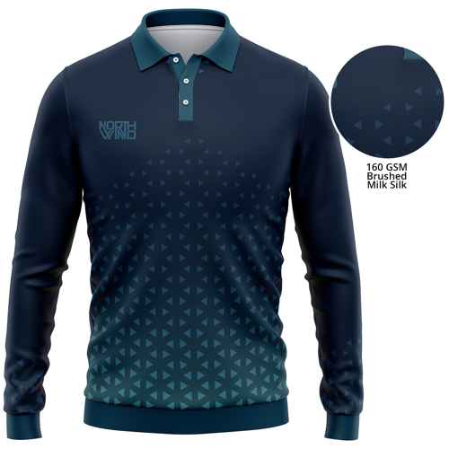Full Color Unisex 160 GSM delicate Brushed Milk Silk Long Sleeve Polo shirt
