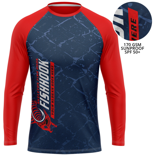 Unisex 170 GSM Sunproof SPF 50+ Sublimation Long Sleeve Fishing T Shirt