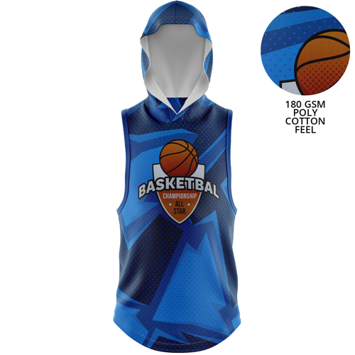 Youth Full Color 180 GSM Cotton Feel Soft Sleeveless Pullover Hoodie