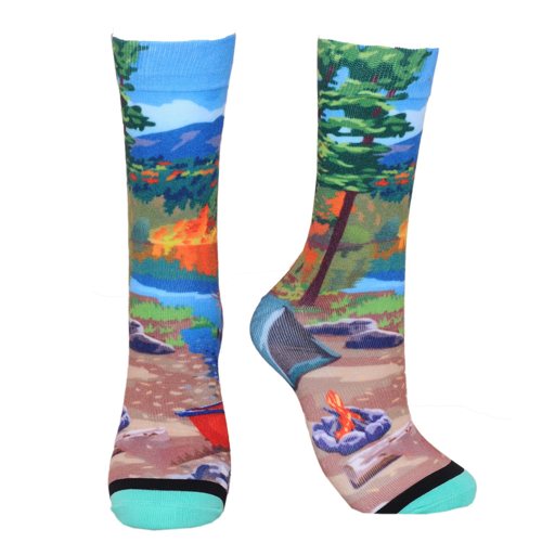 Crew 360 Digital Print Colored Toe Unisex Socks