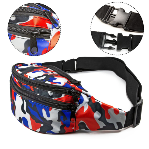 Premium Fanny Pack w/ Three Zippers Travel Waist Bag