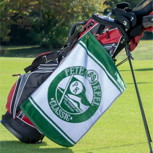 12"x 20" Sublimated Plush Microfiber Golf Towels w/ Grommet & Carabiner
