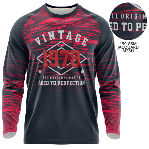 Unisex 150 GSM Jacquard Mesh Performance Long Sleeve Sublimation T-shirt