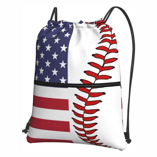14"W x 17"H Premium Sublimated Drawstring Cinch Up w/ Zipper Pocket