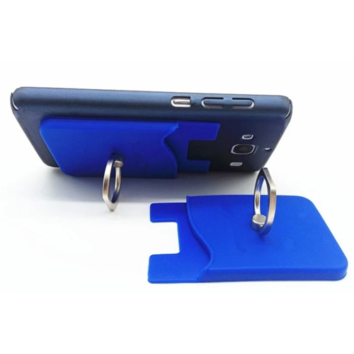 SILICONE PHONE WALLET WITH FINGER RING HOLDER