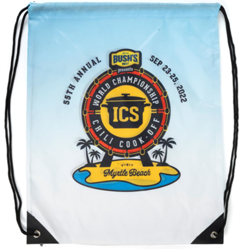 RUSH 5-Day Premium 210D Sublimated Drawstring Backpack 15"W x 18"H