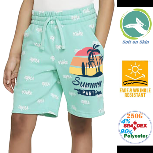 Youth 250 GSM Comfort Fleece Sublimation Sporty Shorts w/ Fade & Wrinkle Resistant