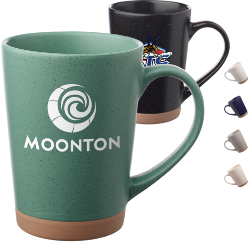 16 oz. Custom Coffee Mugs W/ Speckle Accents