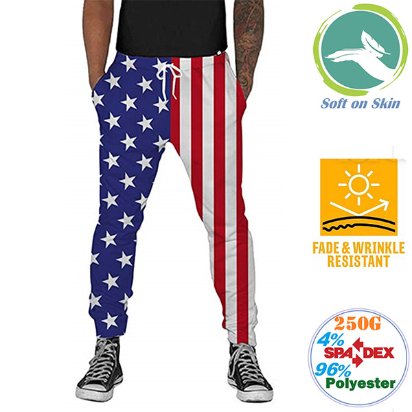 Men's 250 GSM Comfort Fleece Sublimation Gym Trousers w/ Fade & Wrinkle Resistance