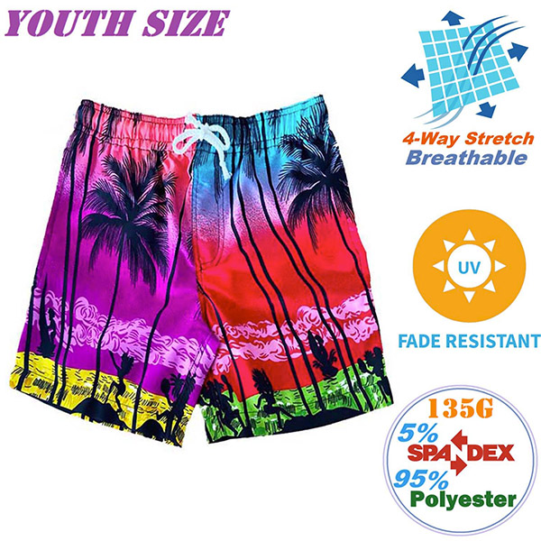 Youth 135GSM breathable wrinkle free Hawaiian Shorts, Soft & Cool
