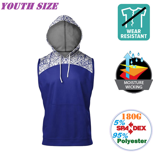 180G Milk Sleeveless Pullover Silk Breathable Youth Hoodies