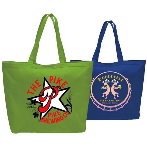 12 oz. Cotton Canvas Big Tote Bag USA Decorated (23" x 17")