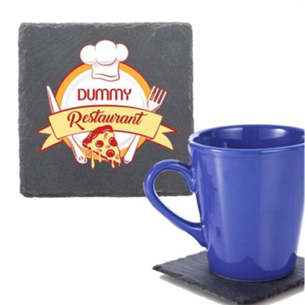 Square Slate Coasters w/ Custom Imprint & EVA Bottom Pad