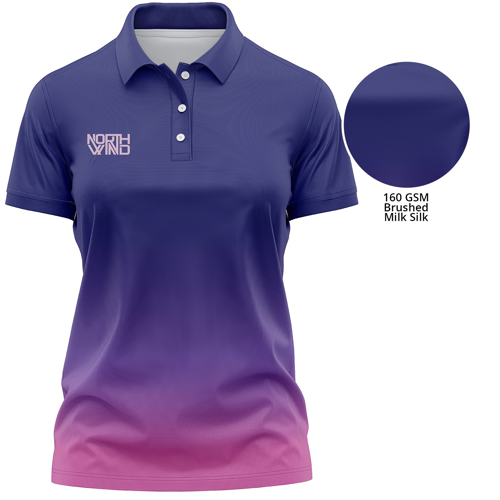 Custom Sublimation Women's 160 GSM lightweight Short Sleeve Polo shirt