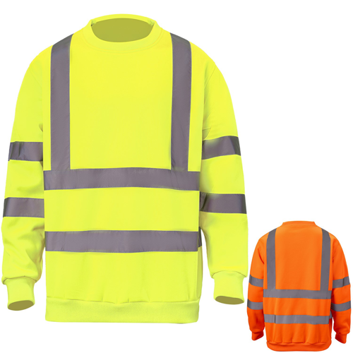 Class 3 Double Band 2" Reflective Tape Safety Sweatshirt