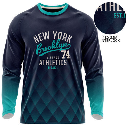 Unisex 180 GSM Poly Interlock Custom Sublimation Long Sleeve T-Shirt