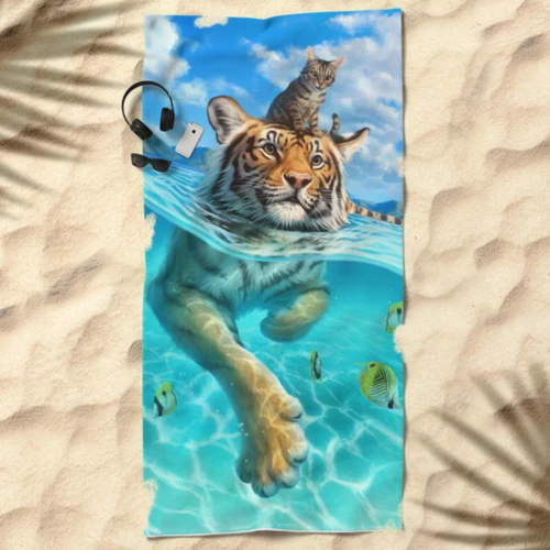 30"x 60" Custom Sublimation Microfiber Terry Beach Towel