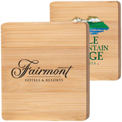 3" W x 3" H Bamboo Coaster W/ Built-in Bottle Opener