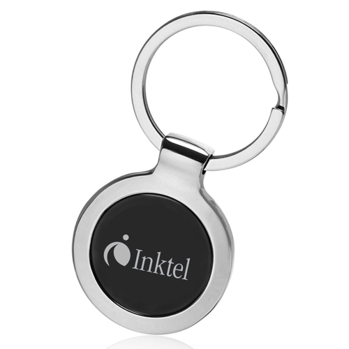 Two Tone Round Keychains w/ Custom Logo