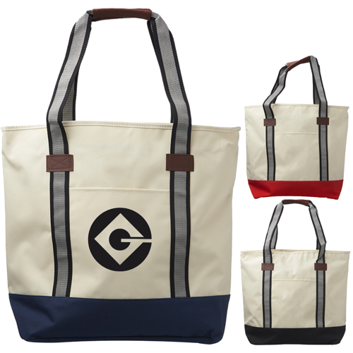 Top Zipper Closure Polyester Cotton Canvas Tote Bags