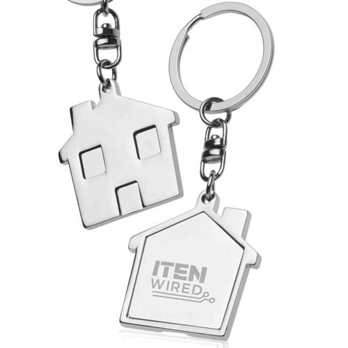 House Metal Keychains w/ Custom Logo