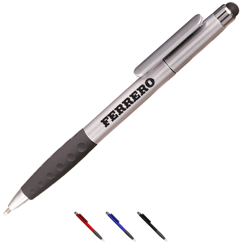 ​Custom Twist-Action Stylus Pens with Rubber Grip​