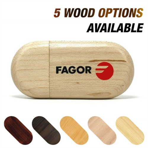 2GB - Custom Wooden Capsule Style USB flash drive w/ magnetic closure