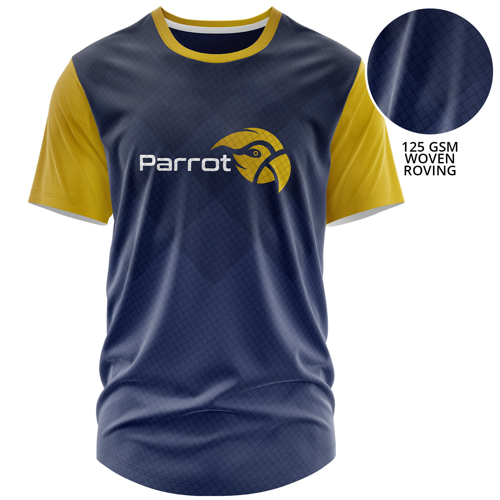 Custom Unisex 125 GSM Woven Roving Performance Sublimation Short Sleeve T-shirt