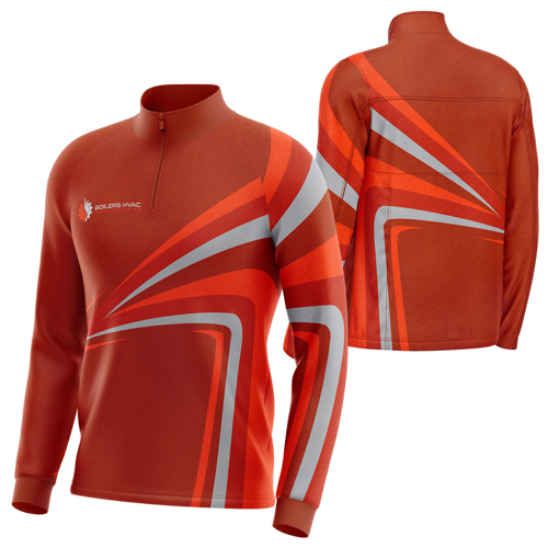 Unisex 150 GSM Poly Interlock Performance Custom Sublimation Quarter Zipper Sweatshirt