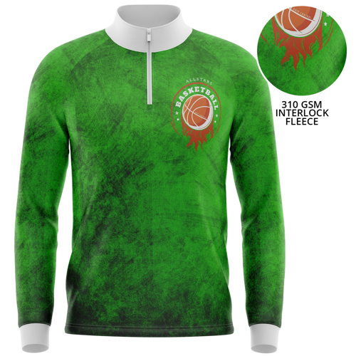 Unisex 310 GSM Interlock Fleece Quarter Zip Sweatshirt w/ Full Color Sublimation