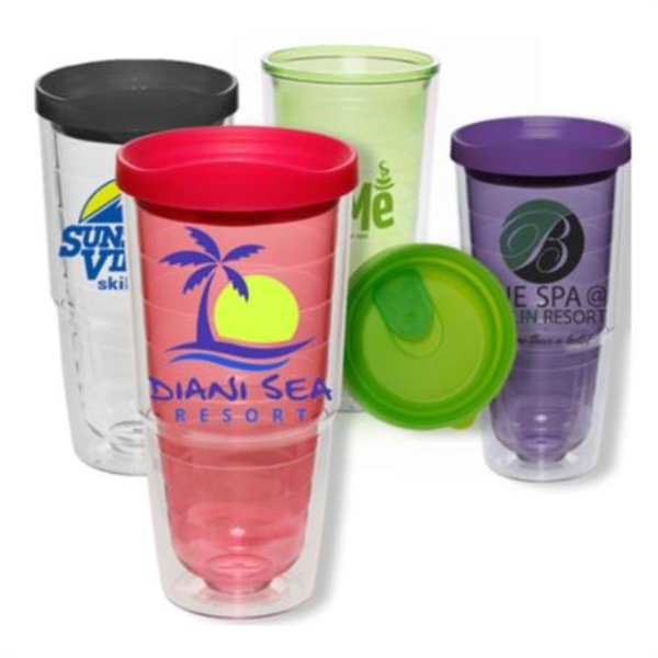 24 Oz Foggy Double Wall Orbit Custom Acrylic Tumblers